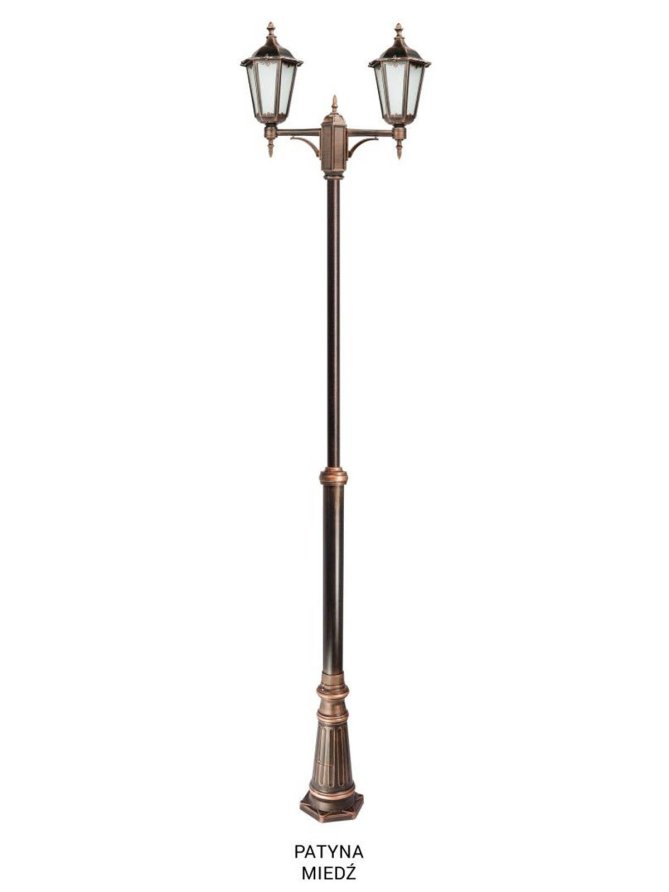 Podwójna latarnia ogrodowa RETRO CLASSIC 195-295cm | LEDco.pl