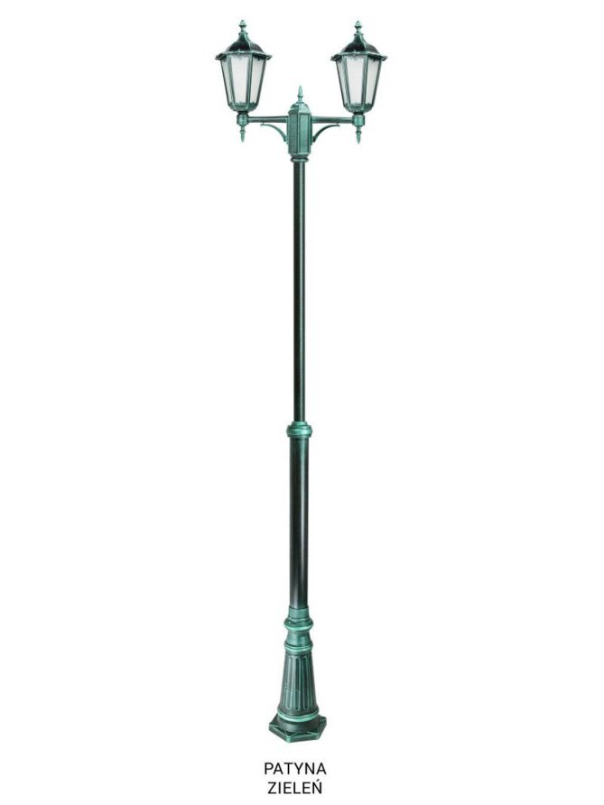 Podwójna latarnia ogrodowa RETRO CLASSIC 195-295cm | LEDco.pl