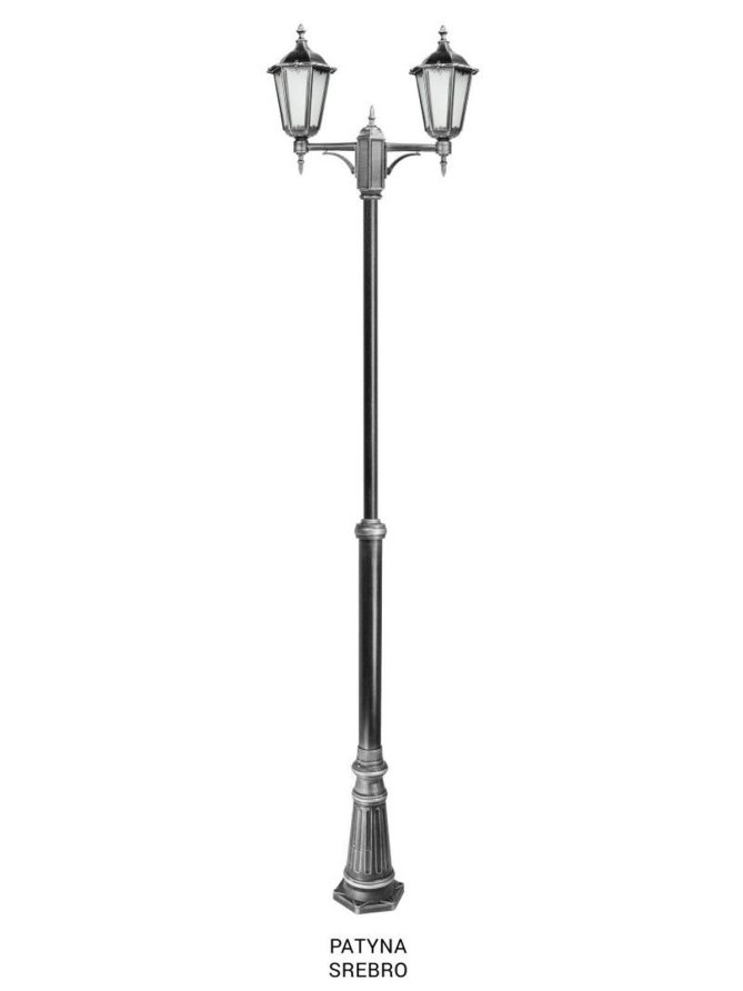 Podwójna latarnia ogrodowa RETRO CLASSIC 195-295cm | LEDco.pl