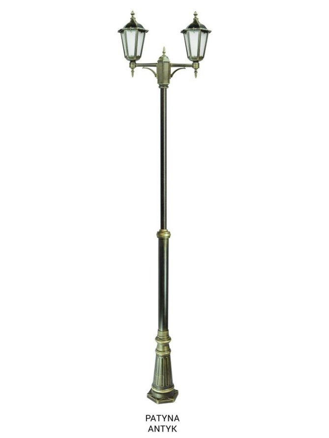 Podwójna latarnia ogrodowa RETRO CLASSIC 195-295cm | LEDco.pl