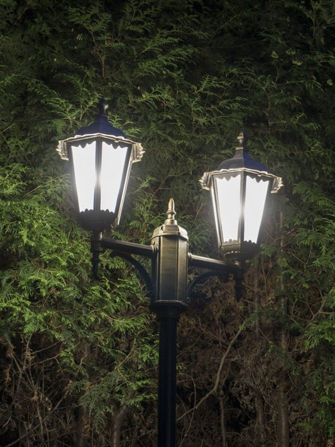 Podwójna latarnia ogrodowa RETRO CLASSIC 195-295cm | LEDco.pl