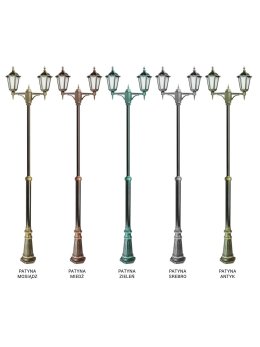 Podwójna latarnia ogrodowa RETRO CLASSIC 195-295cm | LEDco.pl