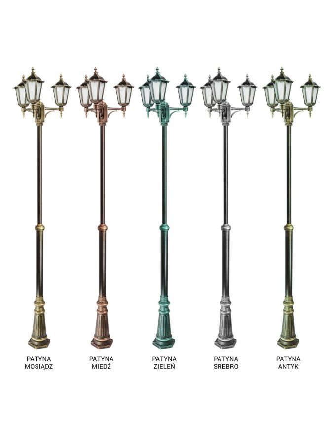 Latarnia Retro Classic 195-295cm OGMWN3 klasyczna potrójna - sklep LEDco.pl