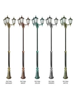 Latarnia Retro Classic 195-295cm OGMWN3 klasyczna potrójna - sklep LEDco.pl