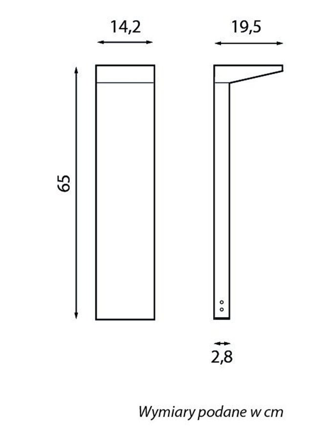 Słupek ogrodowy antracyt KARO B 65cm 4000K | sklep LEDco.pl