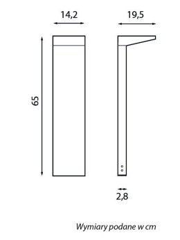 Słupek ogrodowy antracyt KARO B 65cm 4000K | sklep LEDco.pl