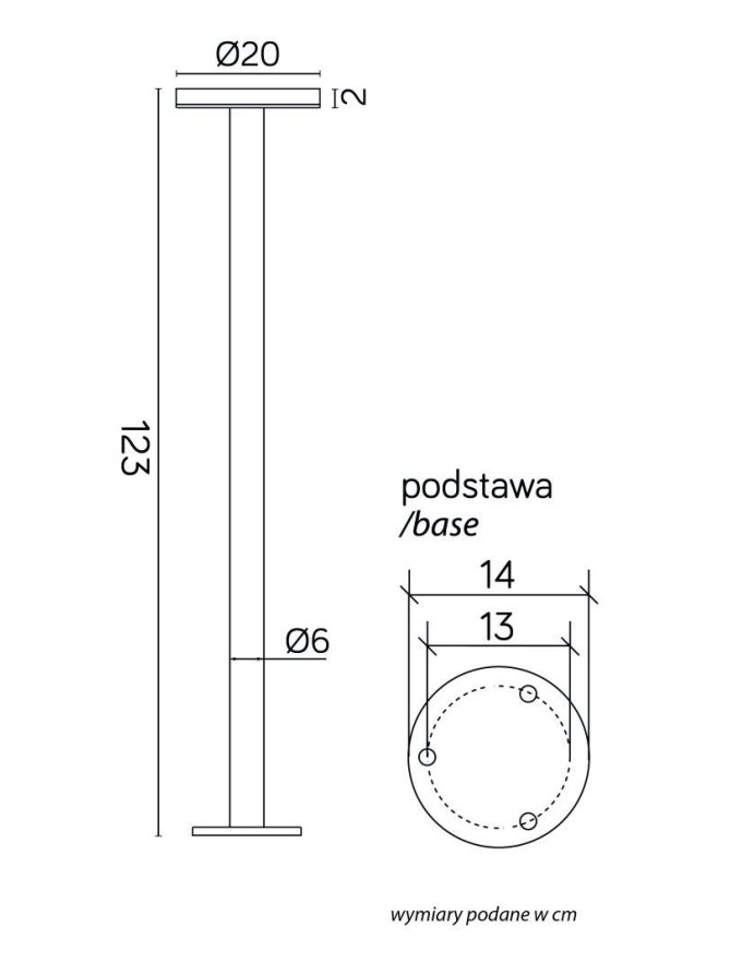 Słupek ogrodowy LED RONDO II 123cm zmienna barwa CCT | sklep LEDco.pl