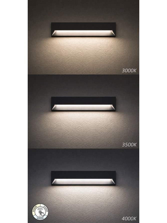 Lampa schodowa natynkowa MUR LONG 32cm 10W IP65 CCT | sklep LEDco.pl