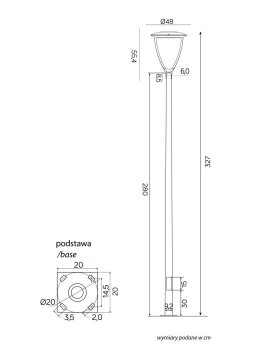Latarnia ogrodowa LED URAN 327cm 60W antracyt | sklep LEDco.pl