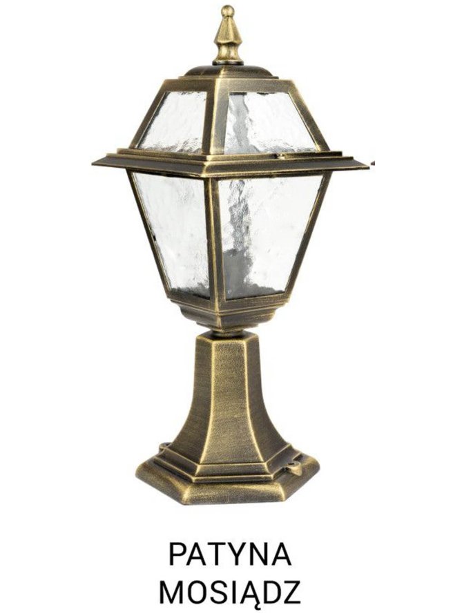 Niski słupek ogrodowy WITRAŻ 47cm E27 retro | sklep LEDco.pl