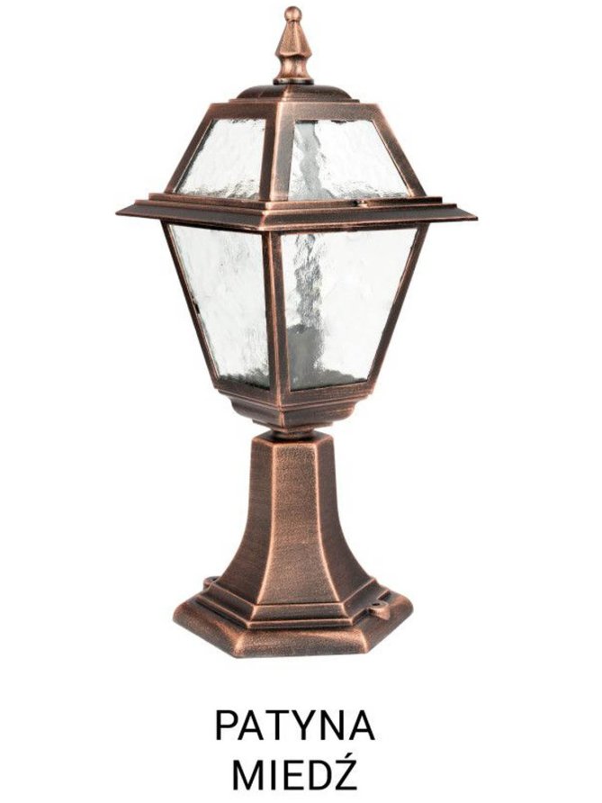 Niski słupek ogrodowy WITRAŻ 47cm E27 retro | sklep LEDco.pl