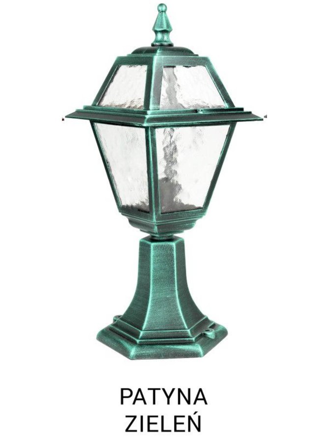 Niski słupek ogrodowy WITRAŻ 47cm E27 retro | sklep LEDco.pl