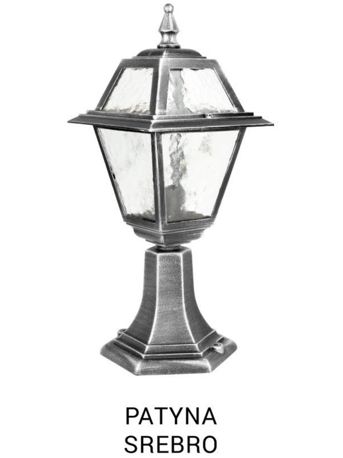 Niski słupek ogrodowy WITRAŻ 47cm E27 retro | sklep LEDco.pl