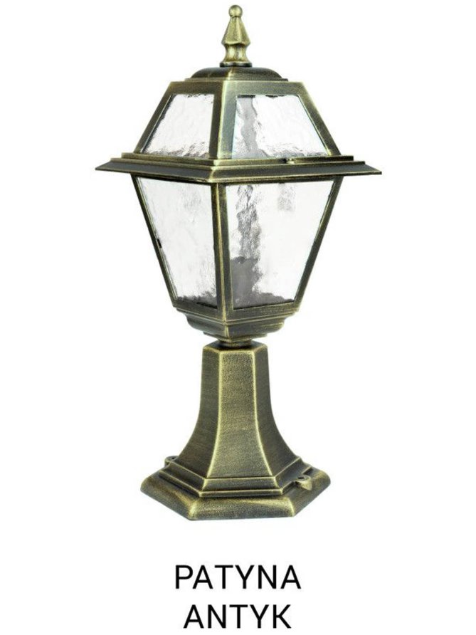 Niski słupek ogrodowy WITRAŻ 47cm E27 retro | sklep LEDco.pl