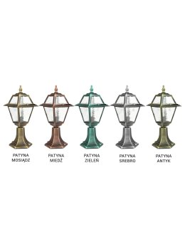 Niski słupek ogrodowy WITRAŻ 47cm E27 retro | sklep LEDco.pl