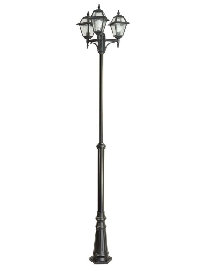 Potrójna latarnia ogrodowa WITRAŻ 185-285cm retro | sklep LEDco.pl