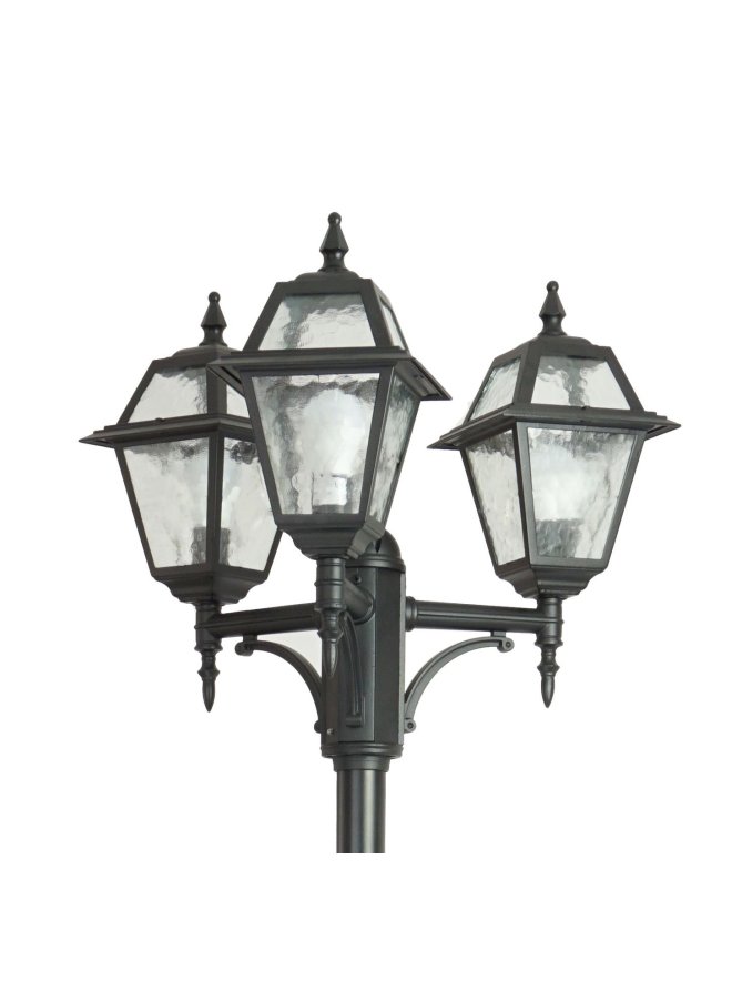 Potrójna latarnia ogrodowa WITRAŻ 185-285cm retro | sklep LEDco.pl