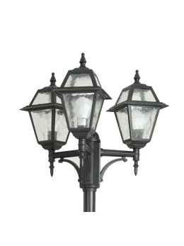 Potrójna latarnia ogrodowa WITRAŻ 185-285cm retro | sklep LEDco.pl