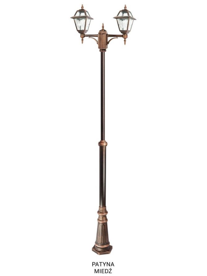 Podwójna latarnia ogrodowa WITRAŻ 185-285cm | sklep LEDco.pl
