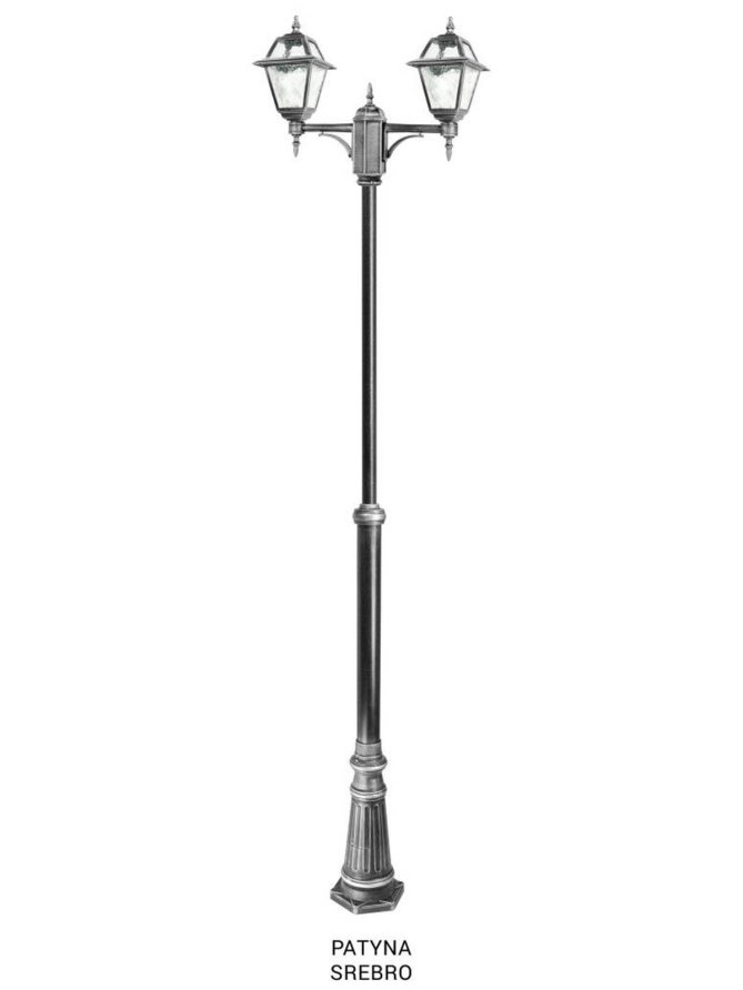 Podwójna latarnia ogrodowa WITRAŻ 185-285cm | sklep LEDco.pl