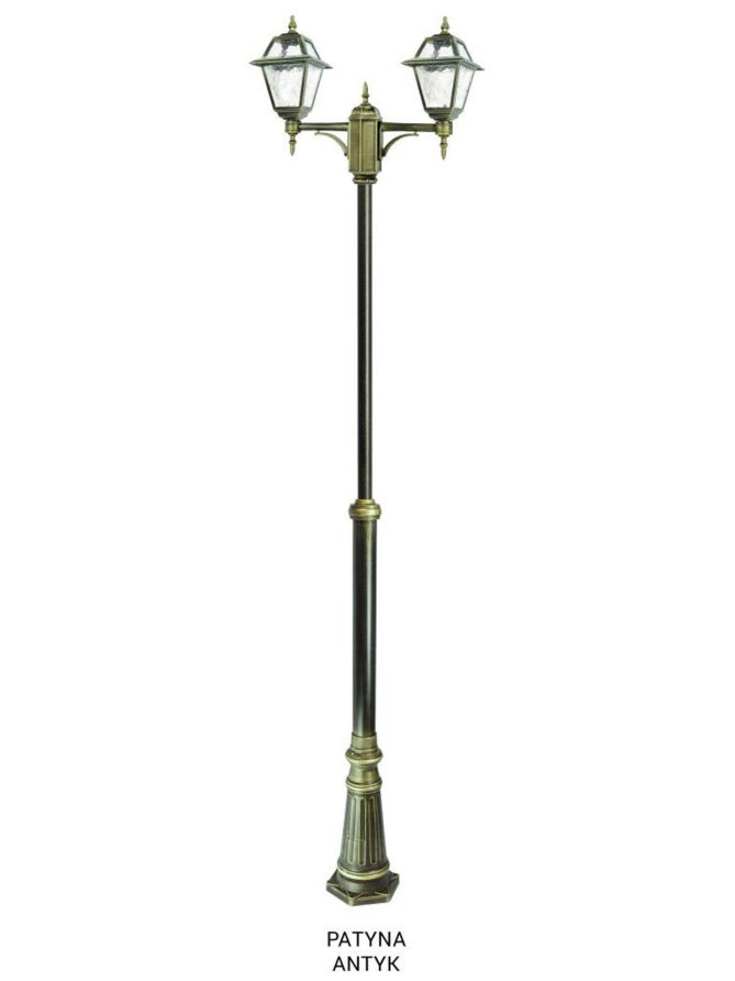 Podwójna latarnia ogrodowa WITRAŻ 185-285cm | sklep LEDco.pl