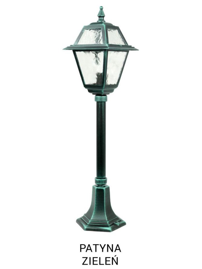 Lampa ogrodowa w angielskim stylu słupek oświetleniowy WITRAŻ 80cm