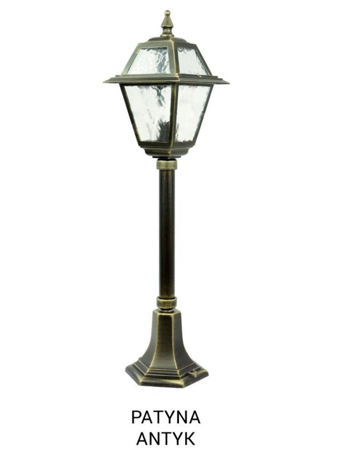 Lampa ogrodowa w angielskim stylu słupek oświetleniowy WITRAŻ 80cm