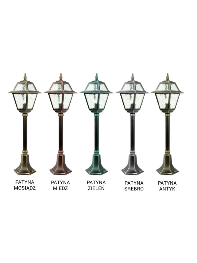 Lampa ogrodowa w angielskim stylu słupek oświetleniowy WITRAŻ 80cm