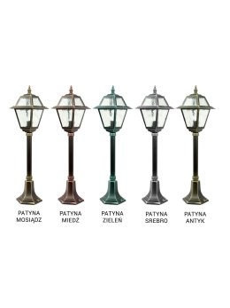 Lampa ogrodowa w angielskim stylu słupek oświetleniowy WITRAŻ 80cm