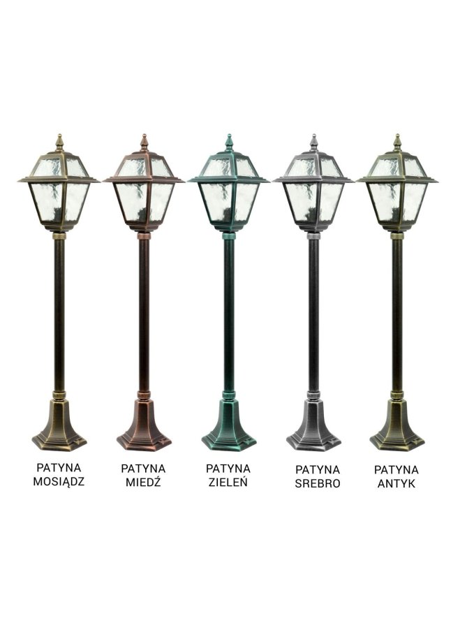 Słupek ogrodowy retro WITRAŻ 110cm E27 | sklep LEDco.pl