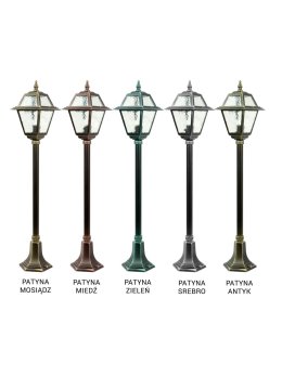 Słupek ogrodowy retro WITRAŻ 110cm E27 | sklep LEDco.pl