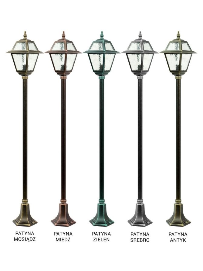 Latarnia ogrodowa retro WITRAŻ 160cm E27 | sklep LEDco.pl
