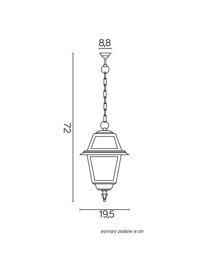 Lampa tarasowa wisząca WITRAŻ retro K 1018/1/N | sklep LEDco.pl
