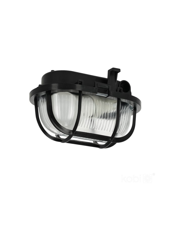 Oprawa kanałowa SOMA PC 1xE27 60 siatka plastik czarna Kobi 005231