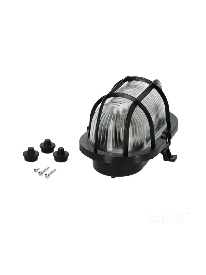 Oprawa kanałowa SOMA PC 1xE27 60 siatka plastik czarna Kobi 005231