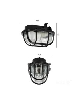 Oprawa kanałowa SOMA PC 1xE27 60 siatka plastik czarna Kobi 005231