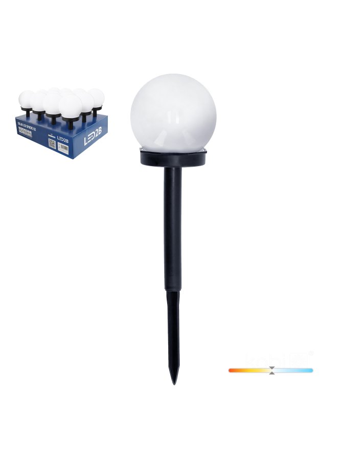 Lampa solarna wbijana LED SPHERE G2 10cm 4000K IP44 LED2B 004512