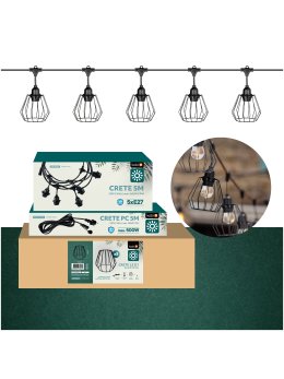 Girlanda ogrodowa Zestaw CRETE 5m + kabel 5m + 5x klosz D1 005120
