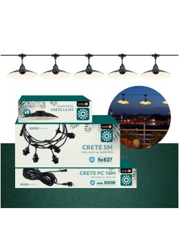 Girlanda ogrodowa Zestaw CRETE 5m + kabel 10m + 5x klosz M1 005134