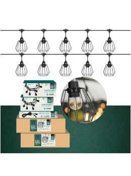 Girlanda ogrodowa Zestaw CRETE 10m + kabel 5m + 10x klosz D1 005124