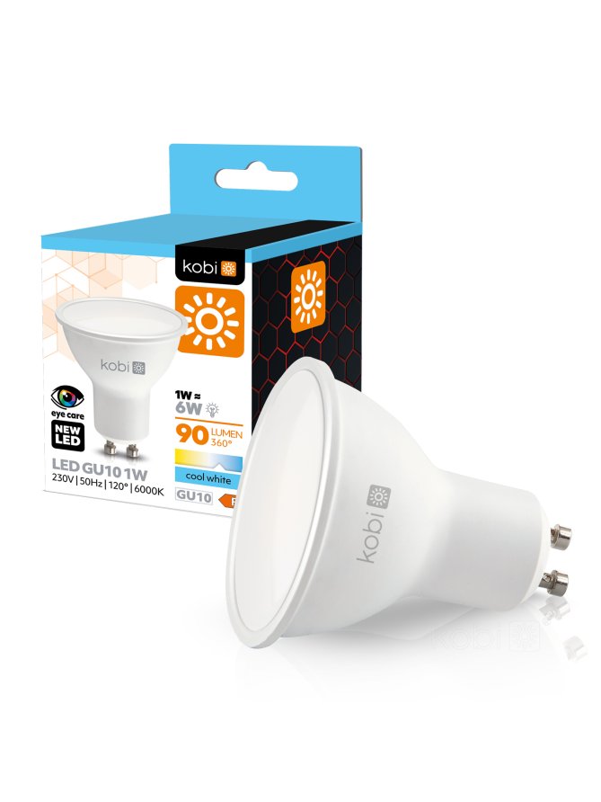 Żarówka LED GU10 1W 6000K Kobi 001201