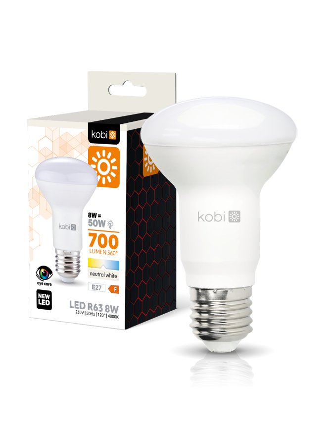 Żarówka LED R63 8W E27 4000K Kobi 001356