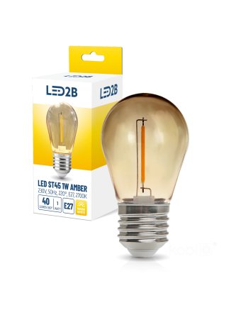 Żarówka LED ST45 1W E27 2700K dymiona LED2B 004609