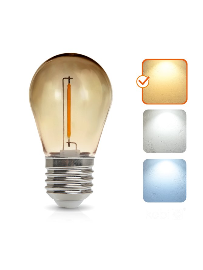 Żarówka LED ST45 1W E27 2700K dymiona LED2B 004609