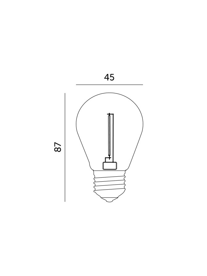 Żarówka LED ST45 1W E27 2700K dymiona LED2B 004609