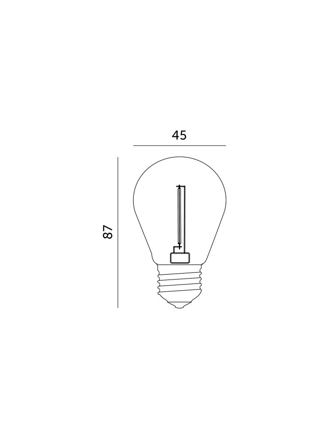 Żarówka LED ST45 1W E27 2700K LED2B 001251