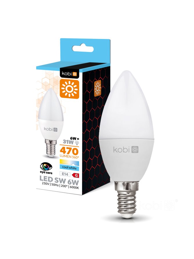 Żarówka LED SW 6W E14 6000K Kobi 001367