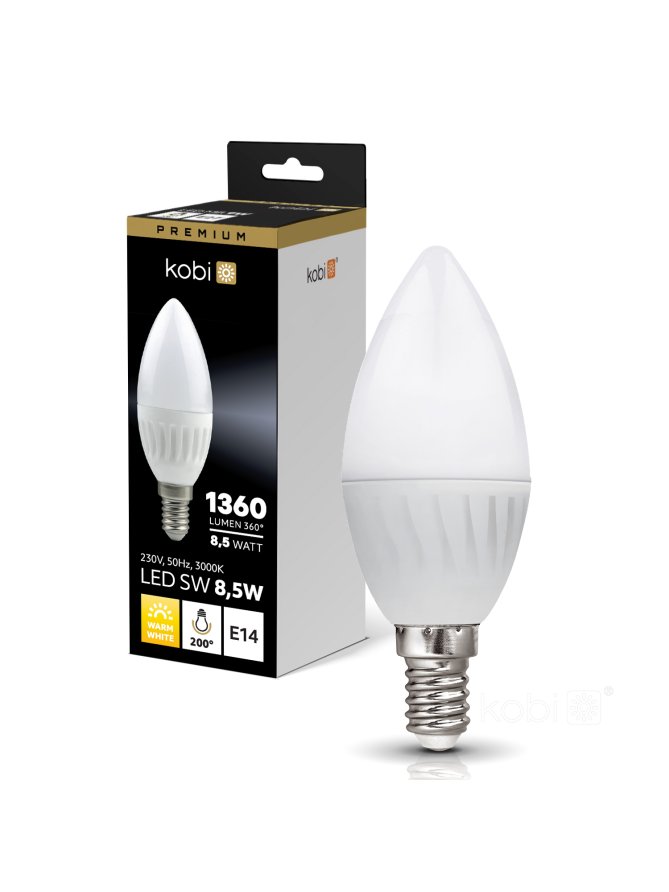 Żarówka LED SW 8,5W E14 3000K Kobi Premium 004458