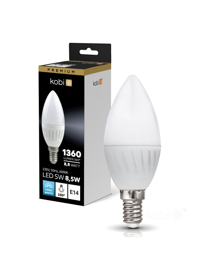 Żarówka LED SW 8,5W E14 6000K Kobi Premium 004460