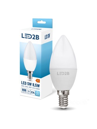 Żarówka LED SW 8,5W E14 6500K LED2B 001300